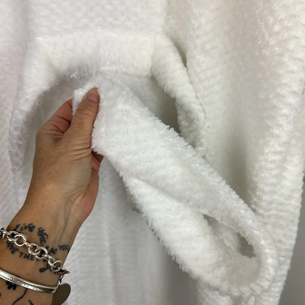 NEW Keiki Co. Luxury Long Spa Robe SM White Plush Kimono Style Bathrobe USA Made - Picture 15 of 16